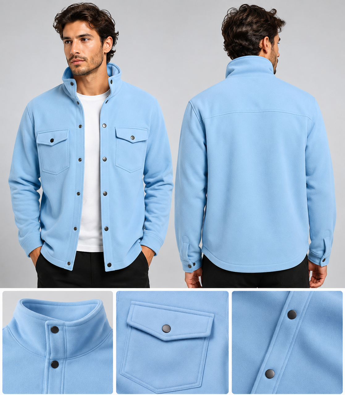 Premium Utility Shacket – Double Pocket Button-Up Jacket