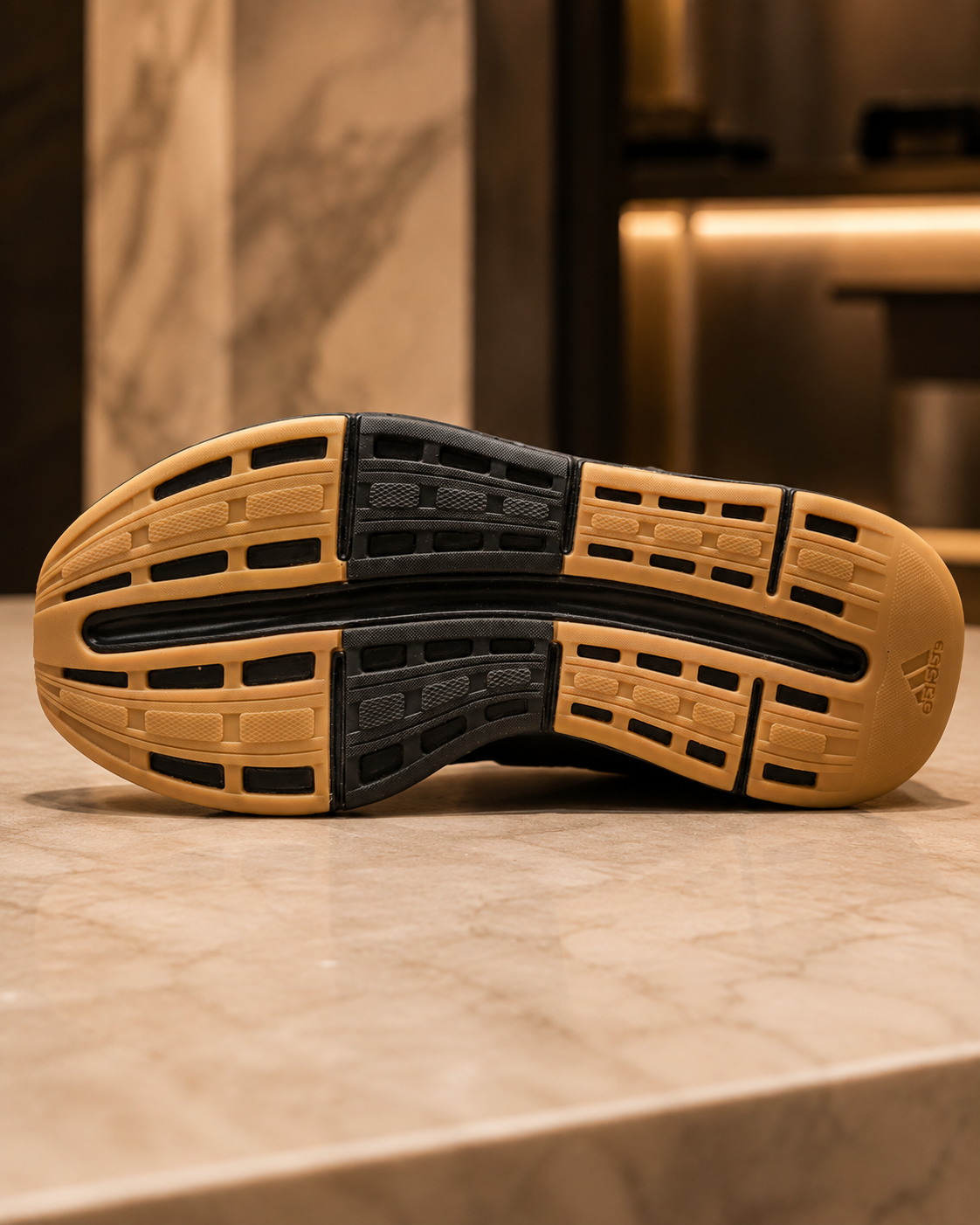 Men’s Black Knit Performance Sneakers with Gum Sole