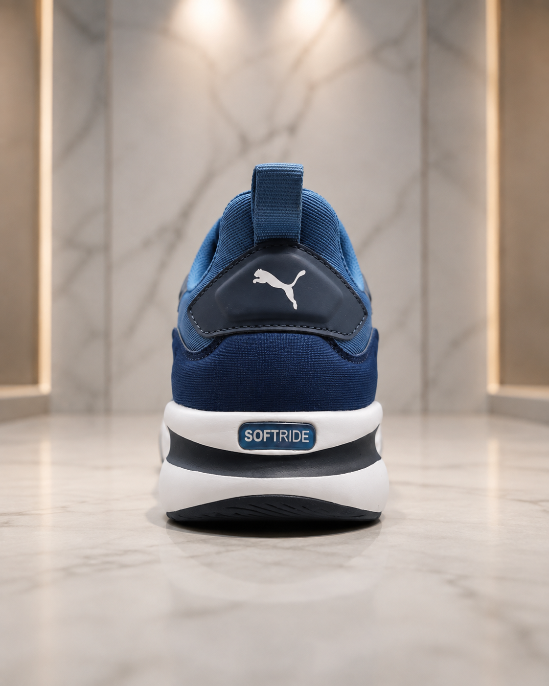 Men’s Blue Performance Sneakers with White Sole