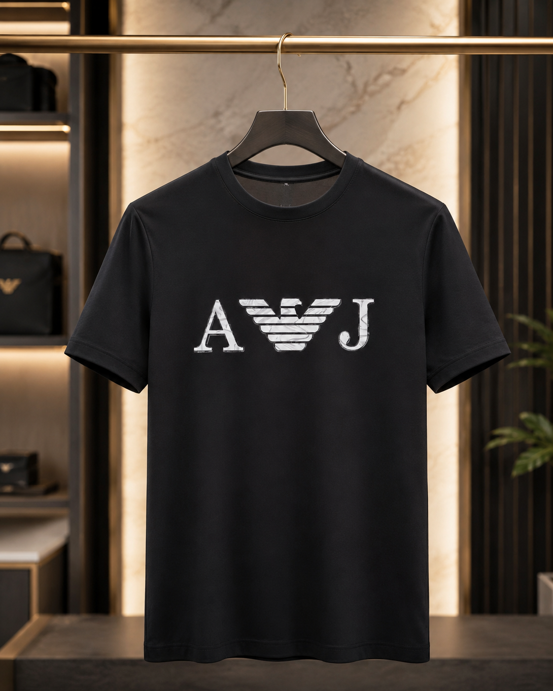 Men’s Black Graphic Logo T-Shirt – Premium Casual Half Sleeve Tee