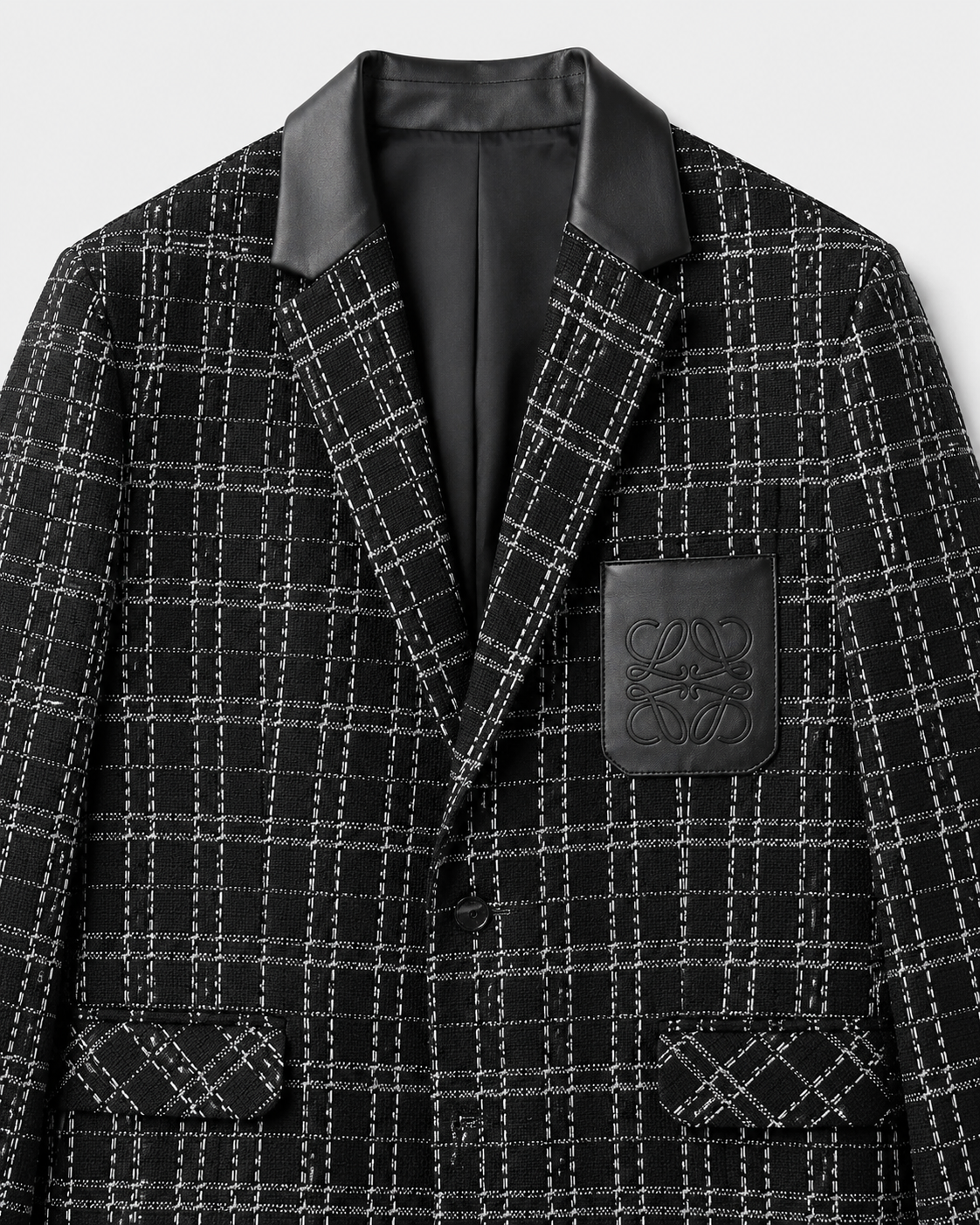 Men's Black & White Checkered Blazer | Stylish Party & Formal Blazer