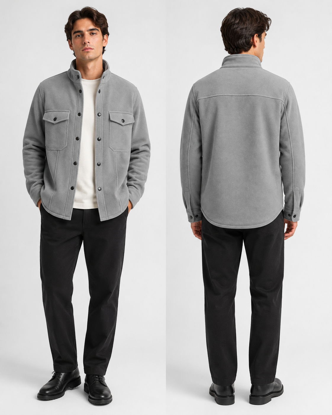 Premium Utility Shacket – Double Pocket Button-Up Jacket