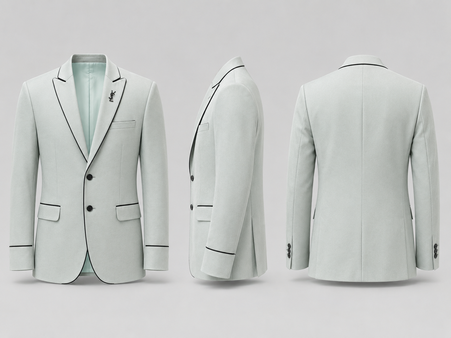 Men's Pastel Mint Green Tuxedo Blazer | Premium Party & Wedding Formal Blazer