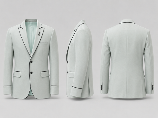 Men's Pastel Mint Green Tuxedo Blazer | Premium Party & Wedding Formal Blazer