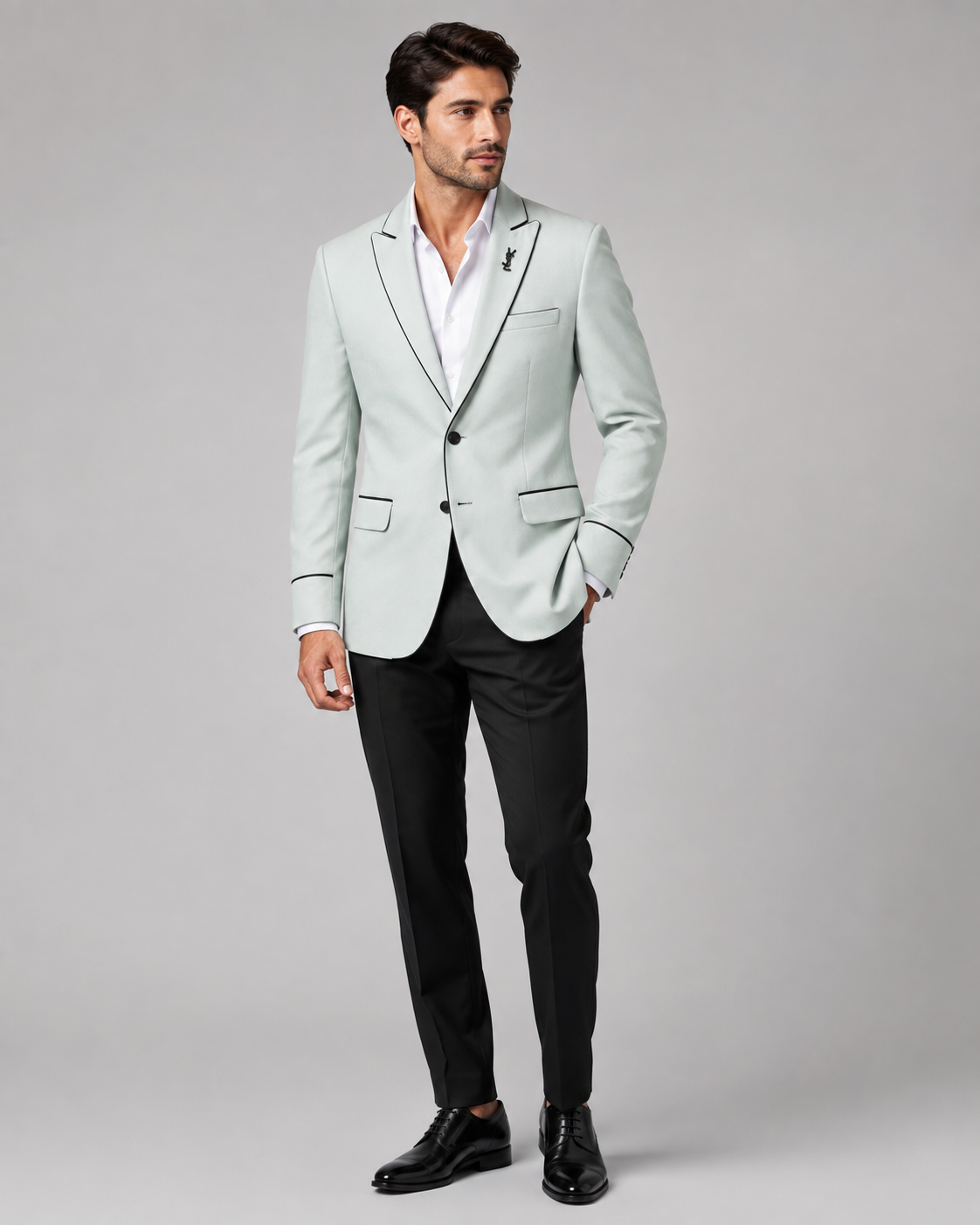 Men's Pastel Mint Green Tuxedo Blazer | Premium Party & Wedding Formal Blazer