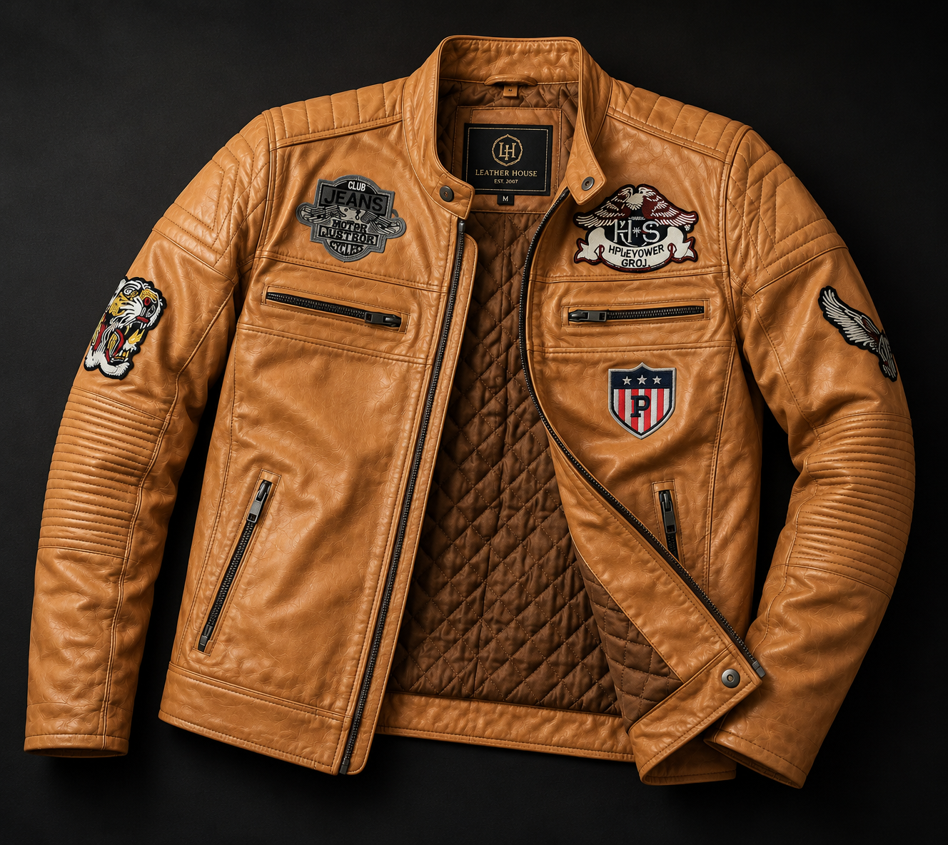 Men's Vintage Tan Racing Leather Jacket